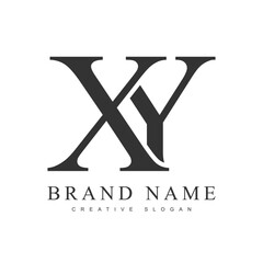 XY trendy logotype template. Initial letter x and y classic font style. Creative logo for company name or identity.