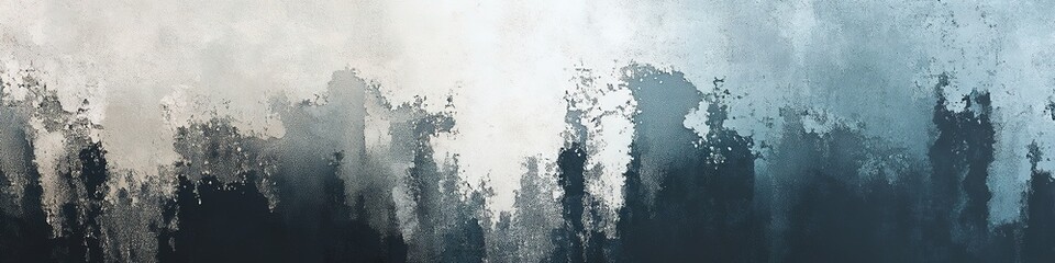 Mysterious mist envelops towering silhouettes, creating an ether