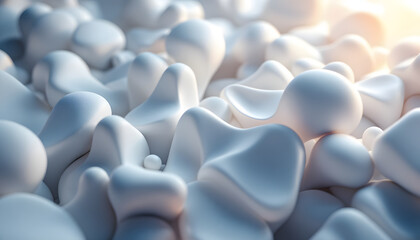 Abstract White Forms: A 3D Render of Smooth, Organic Shapes