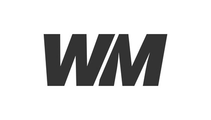 WM Techno Editable Font Logo For Corporate Branding. Bold, Futuristic Design With Unique Typographic Ideas. Minimal Custom Type And Dynamic Letter