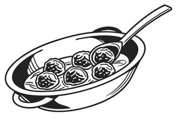 Meatballs silhouette  vector illustration isolated  on a white background