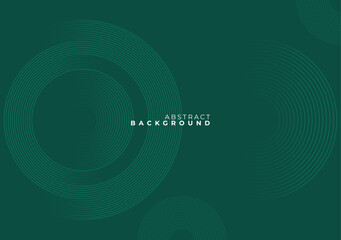 An abstract background featuring bottle green circles and lines creates a sleek and elegant design.