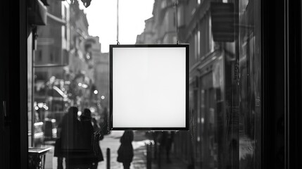 Obraz premium Blank canvas in urban setting invites creativity, contrasting bu