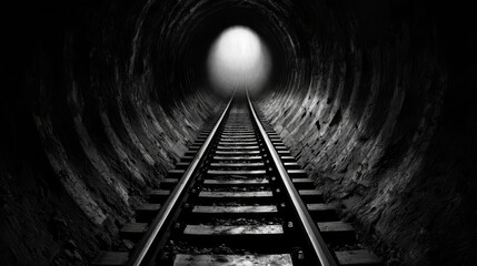 Naklejka premium Tunnel with Light at the End Symbolizing Hope