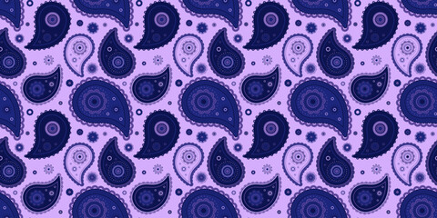 Draw india with rectangle curl. Curly paisley by foliage damask. Fashion asian, material growth.