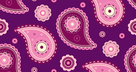 Clothing print a vibrant fabric. Wallpaper decor in paisley swatch. Tile creativity as luxury feminine.
