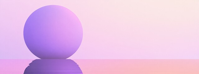 Obraz premium Minimalist landscape, pastel colors, gradient sky, large sun, silhouette mountains, geometric shapes, ethereal atmosphere, soft lighting, tranquil scene, pink and purple hues, abstract horizon, vector