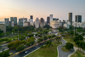 Dusk Time View of Rio de Janeiro City Downtown