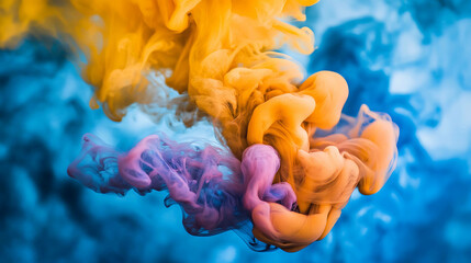 A mesmerizing close-up of ink blending into water