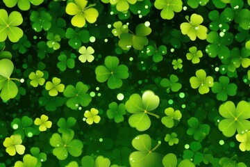 St. Patrick's Day Vibrant green shamrocks on a lush background