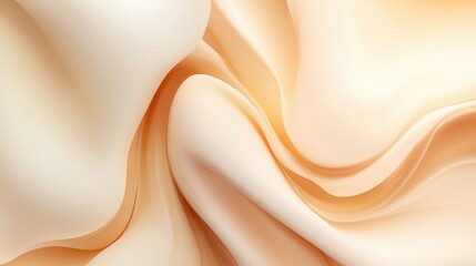 Obraz premium Abstract image of flowing beige fabric. Soft, elegant curves and folds create a luxurious feel.