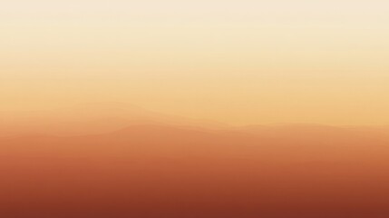 Warm sunset hues paint the distant mountains in a hazy, orange glow.