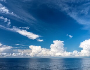 white clouds forming against a vibrant blue sky create a stunning texture evoking feelings of peace and serenity in nature s beauty