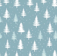 Christmas Tree Pattern: Festive Background and Wrapping Paper Design Material