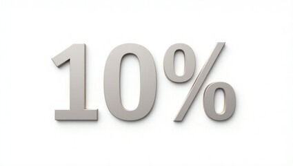 The number of 10% on a white background 
