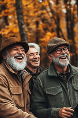 Fototapeta premium Ageless Bonds: Seniors Smiling and Thriving Outdoors
