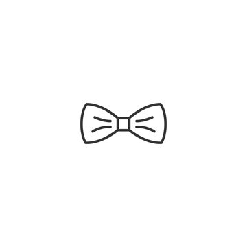 recommend clip art: Minimalist black bow tie outline on white background