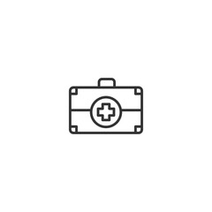 Minimalist first aid kit icon with medical cross design