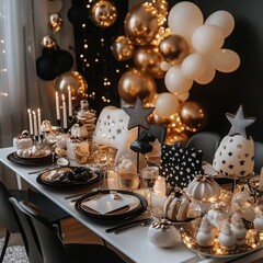 A beautifully set dining table for a Birthday or Baby shower celebration.
