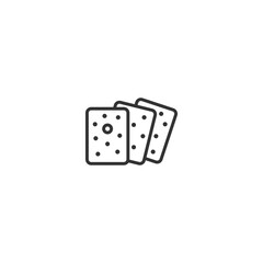 Simple line drawing of playing cards icon with dotted pattern
