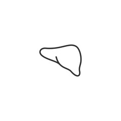 Simple continuous line art of liver icon on white background