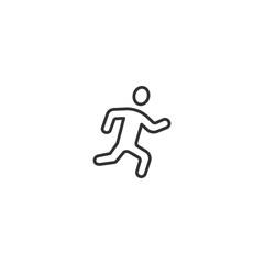 Minimalist icon of running person in motion