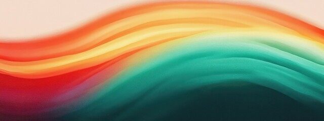 Fototapeta premium abstract landscape, vibrant gradient, orange sky, teal horizon, blurred boundaries, atmospheric, ethereal, painterly effect, minimalist composition, sunset-inspired colors, dreamlike, soft focus, colo