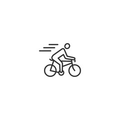 Obraz premium Minimalist cyclist icon symbolizing speed and movement