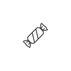 Minimalist candy icon design in black and white on white background