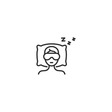 recommend clip art: Sleeping woman icon - minimalist design of relaxation and rest