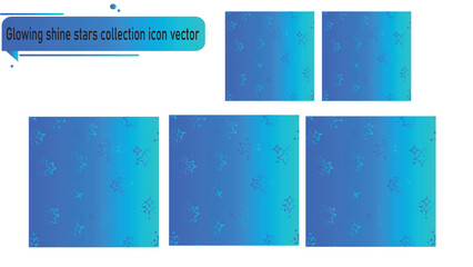 Glowing shine stars collection icon vector