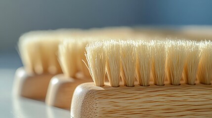 A close-up of a cleaning brush with bristles ready for use, placed on a clean surface, symbolizing its role in the daily cleaning routine. 