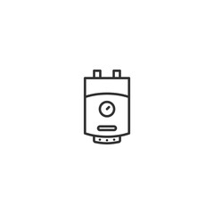 Minimalist line art of a gas boiler icon on white background