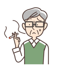 たばこを吸う男性