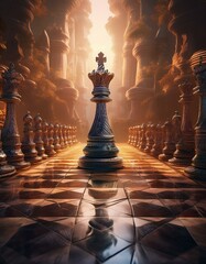 chess monarch on the sunset
