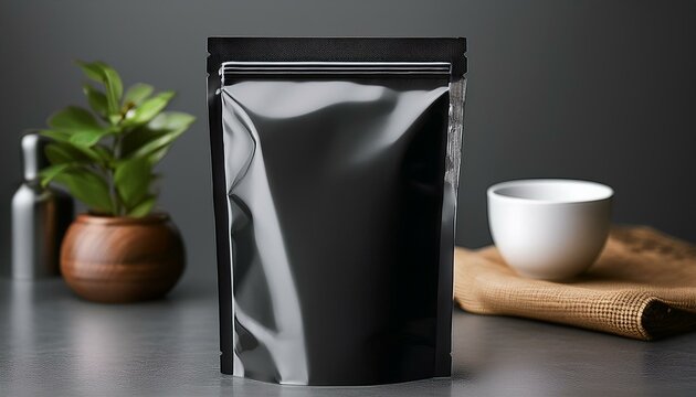 black coffee bag zip protein package mockup design aluminum foil pouch realistic snack food nuts pack blank whey protein sport container resealable ziper sachet tea packaging