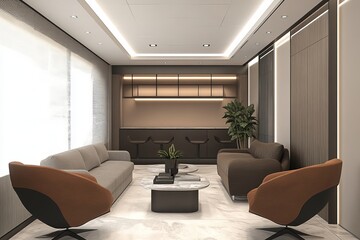 Inviting Office with Relaxation Zone and Formal Meeting Room