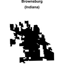 Brownsburg (Indiana) blank outline map