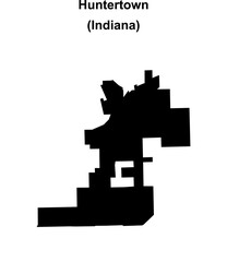 Obraz premium Huntertown (Indiana) blank outline map