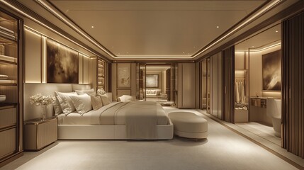 Luxurious master bedroom suite with ensuite bathroom and walk-in closet.