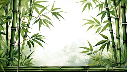 bamboo plants in the center of the image against a white backdrop perfect for zen concepts and nature themes isolated generative ai bamboo forest