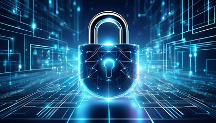 digital security cyber protection data encryption network safety hologram padlocks