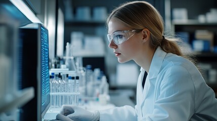 Scientist Analyzing Data on Computer