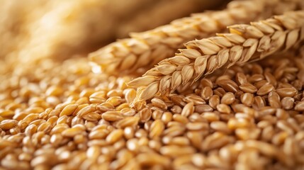 Obraz premium a close up of a bunch of wheat