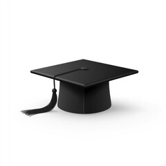 Isolated Graduation Cap: Classic Mortarboard Hat with Tassel for Student Commencement Design and Educational Mockup