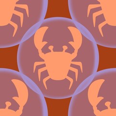 Ocean animals seamless crabs pattern for wrapping paper and fabrics and linens