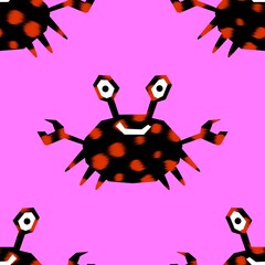Ocean animals seamless crabs pattern for wrapping paper and fabrics and linens