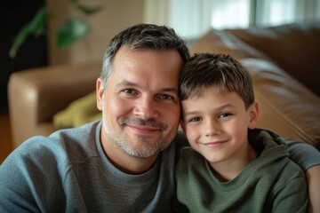 Heartwarming Moment: Embracing Love Between a Father and His Adopted Son at Home