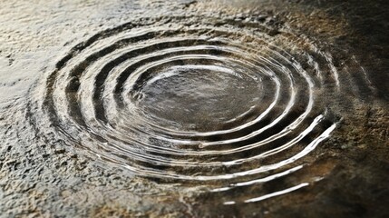 Naklejka premium Ripples on a tranquil water surface revealing smooth textures and serene movement captured in a natural setting