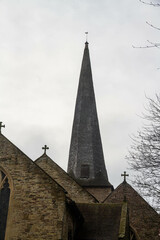 St Mary's Church spire, in Cleobury Mortimer, England